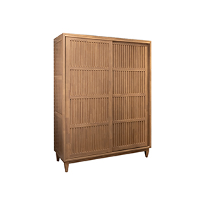 推拉門衣櫃-淺木色